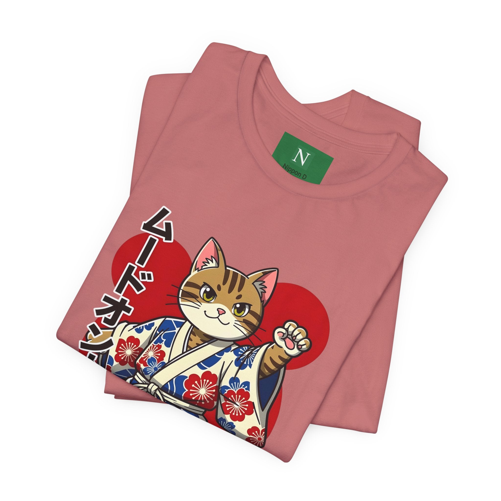 Samurai Cat T‑Shirt — Kawaii Japanese Kimono Cat Graphic Tee