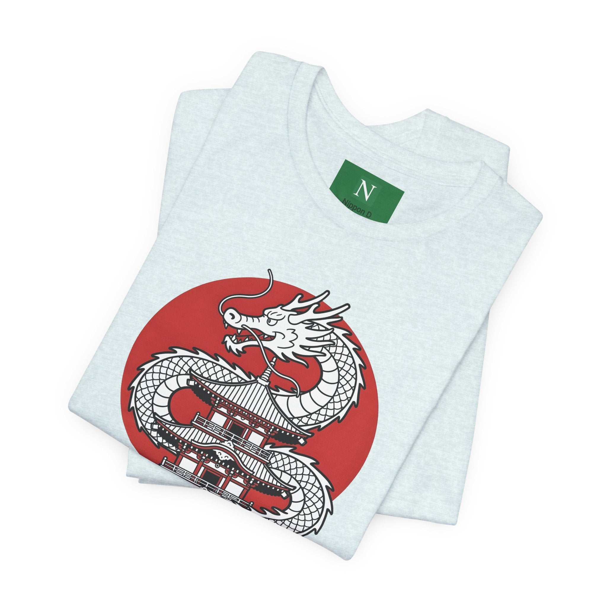 Dragon Pagoda T‑Shirt — Japanese Red Sun Temple Graphic Tee