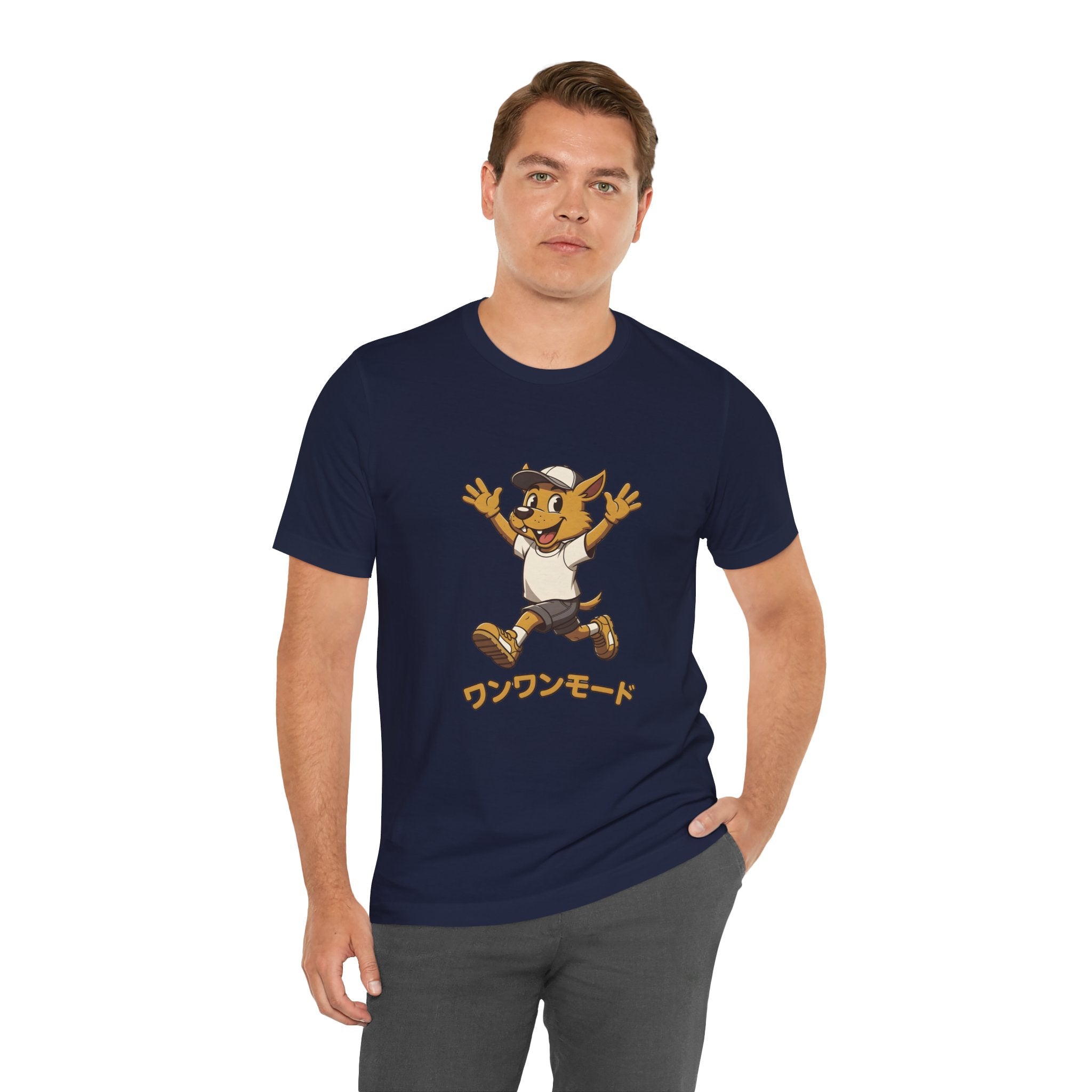 Happy Corgi Character Tee — ワンワンモード (Dog Mode) Cute Cartoon Shirt