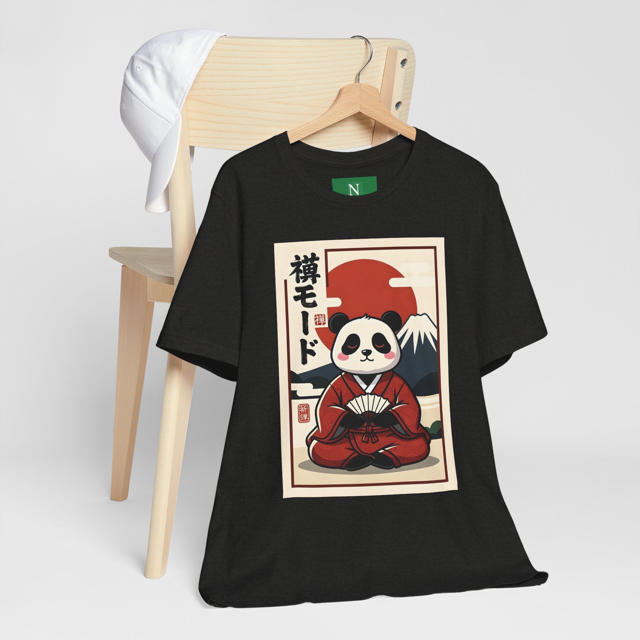Panda Samurai Tee — Cute Japanese Ukiyo-e Style Graphic T-Shirt