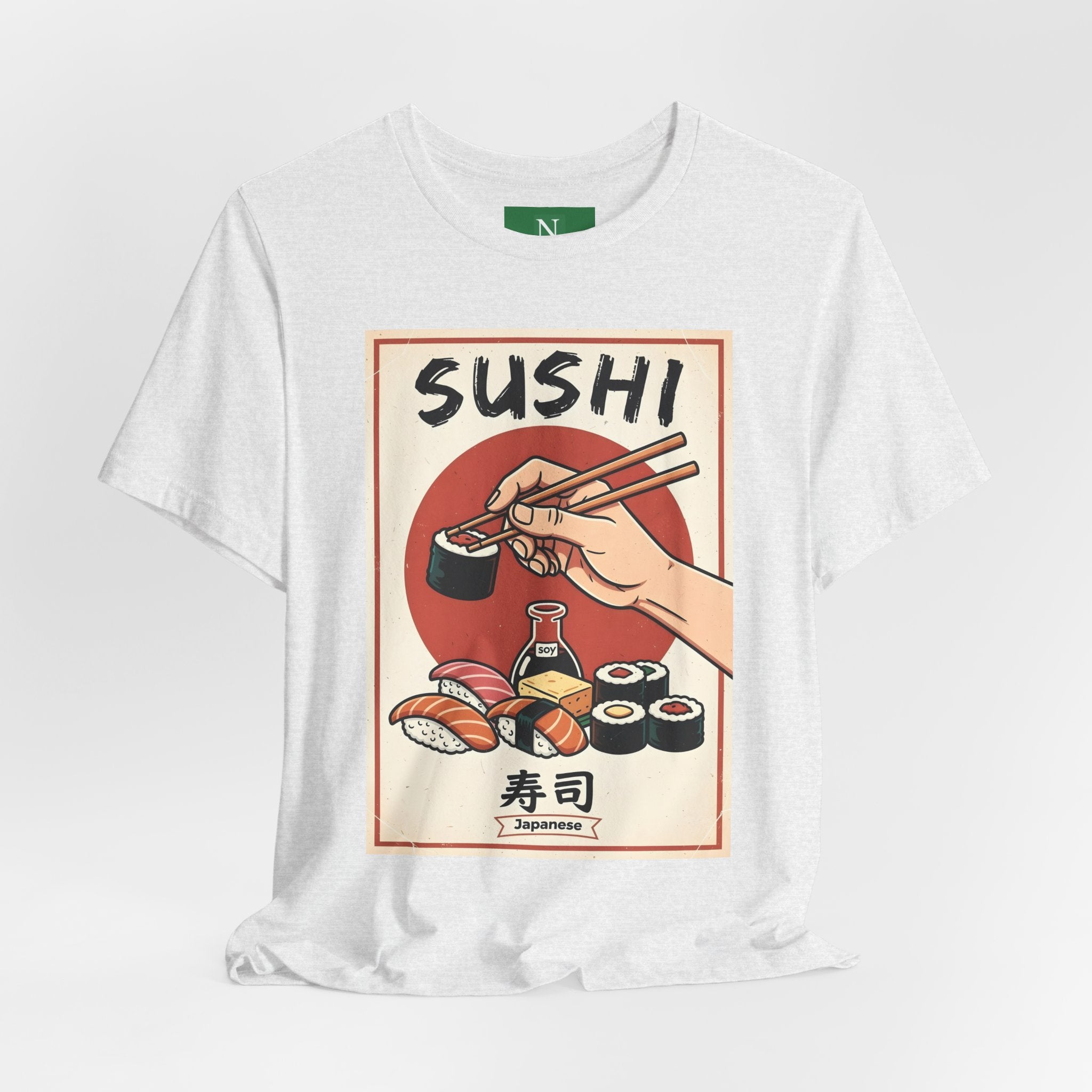 Sushi Poster Graphic Tee — Retro Japanese Sushi Shirt