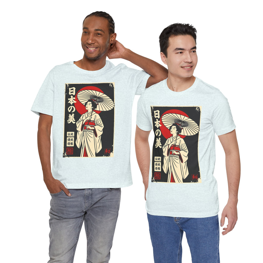 Geisha Umbrella T‑Shirt — Japanese Beauty Vintage Ukiyo-e Tee