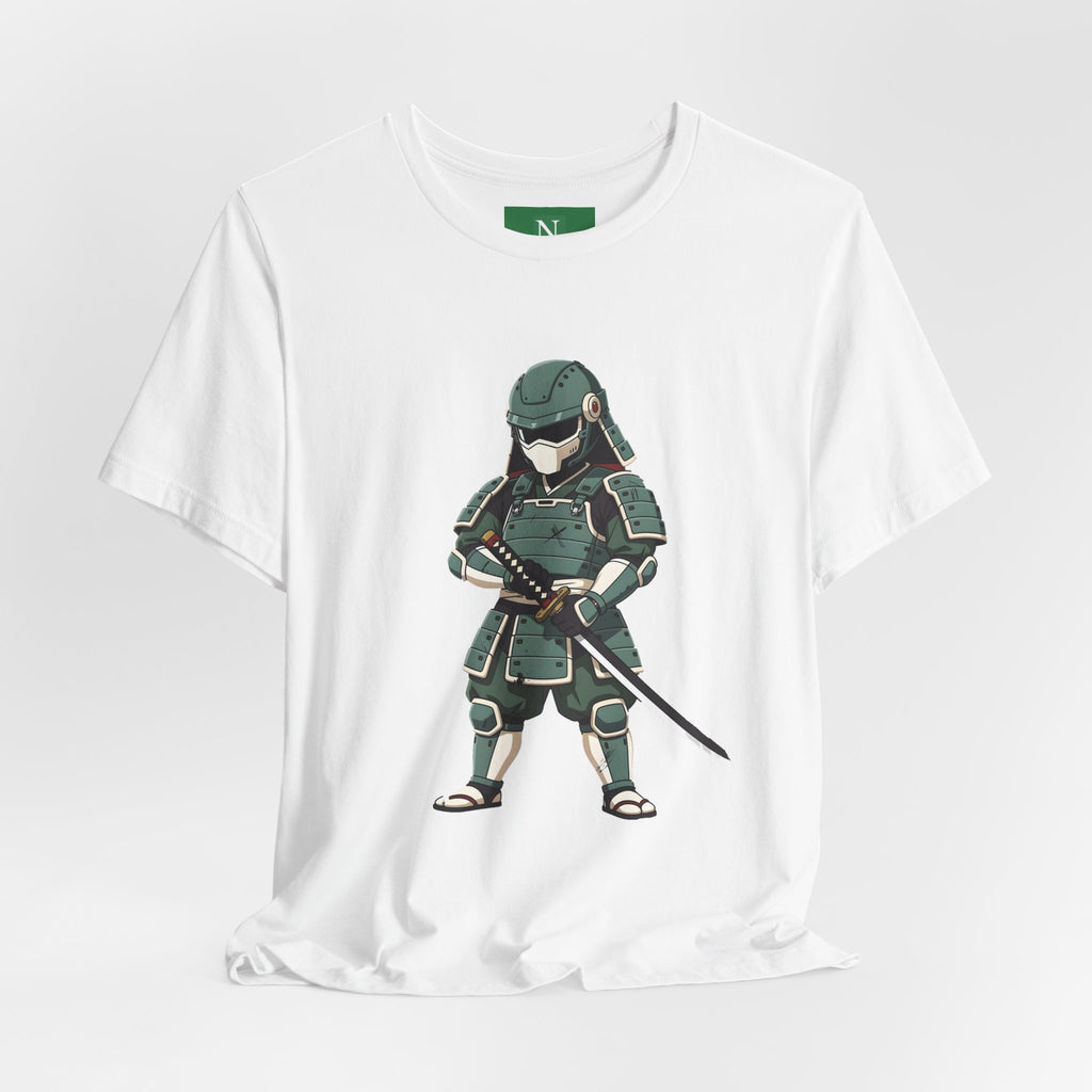 Samurai Cat T-Shirt – Cute Armored Kitty with Katana Graphic