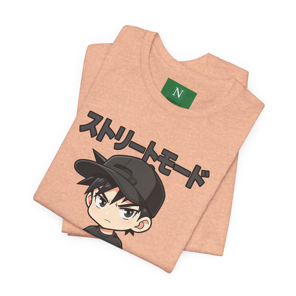 Street Mode Anime Boy T-Shirt — Japanese Text Graphic Tee