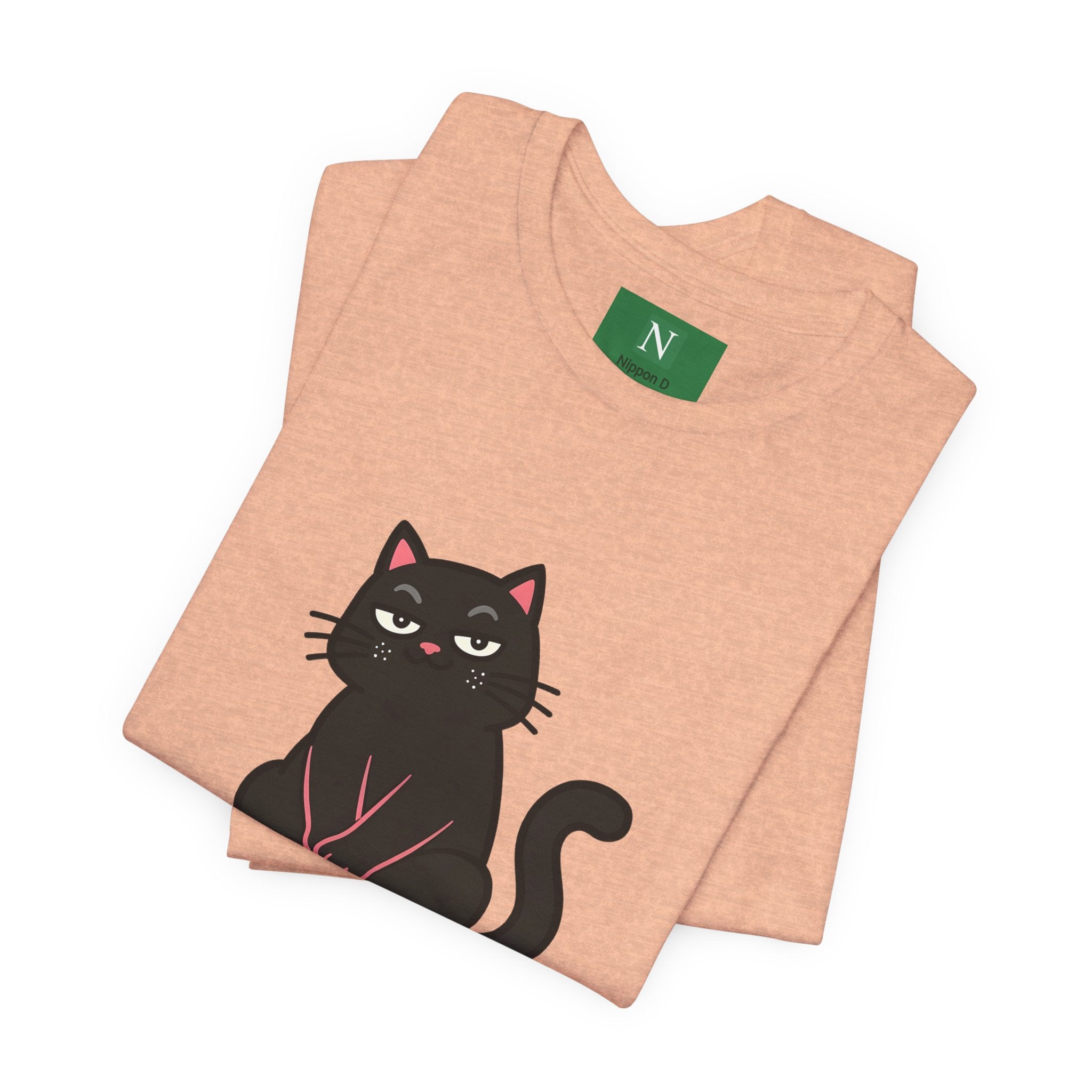 Black Cat Tee with Japanese Text — 'Mita Me wa Ii, Kimochi wa Sore Ijo' Cute Kawaii Graphic T-Shirt