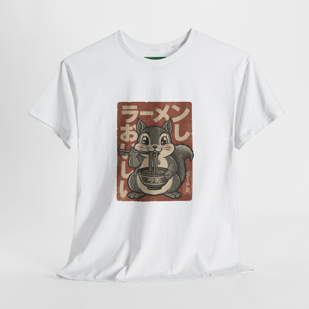 Ramen Squirrel T‑Shirt — Cute Vintage Japanese Noodle Graphic Tee