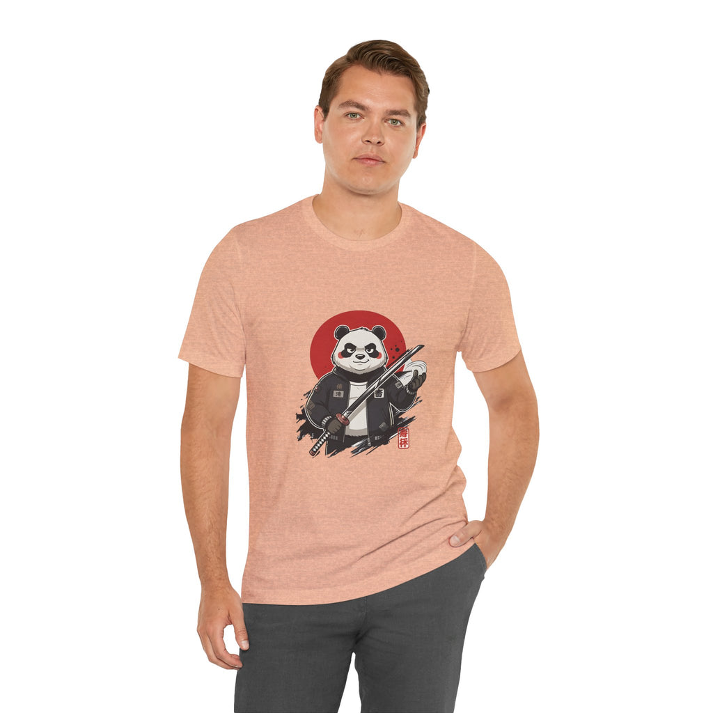 Samurai Panda T-Shirt — Cute Warrior Graphic Tee with Red Sun