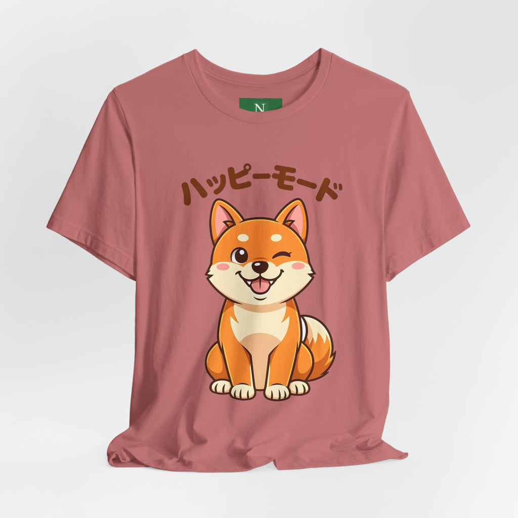 Happy Mode Shiba Inu T‑Shirt — Cute Japanese Kawaii Dog Tee