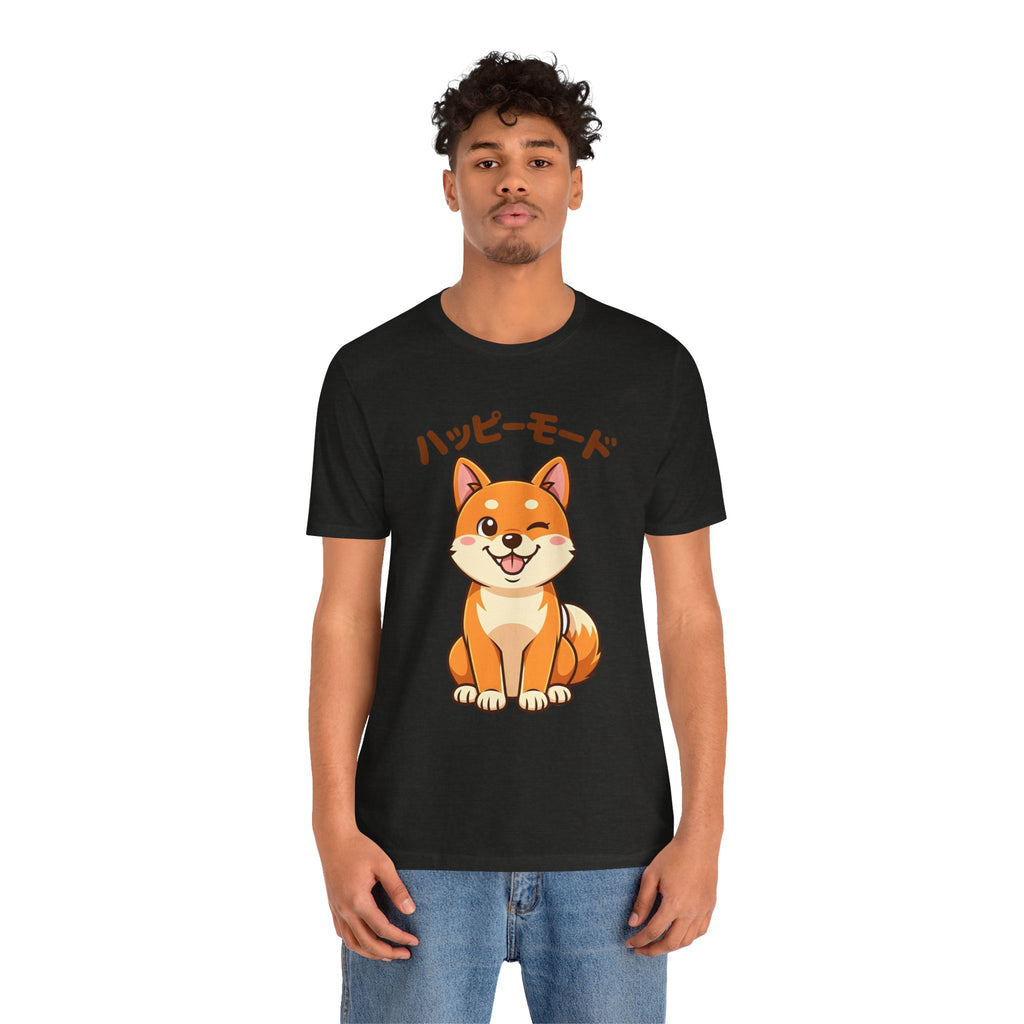 Happy Mode Shiba Inu T‑Shirt — Cute Japanese Kawaii Dog Tee