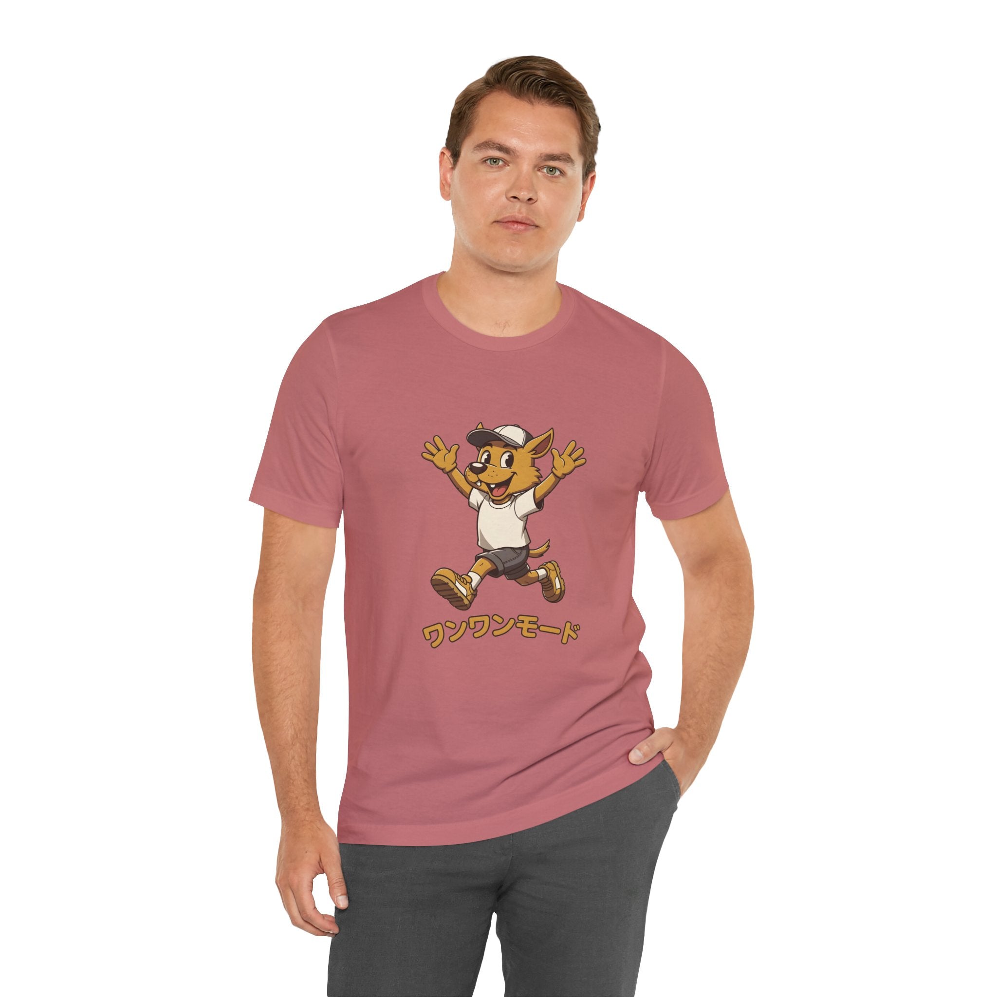 Happy Corgi Character Tee — ワンワンモード (Dog Mode) Cute Cartoon Shirt