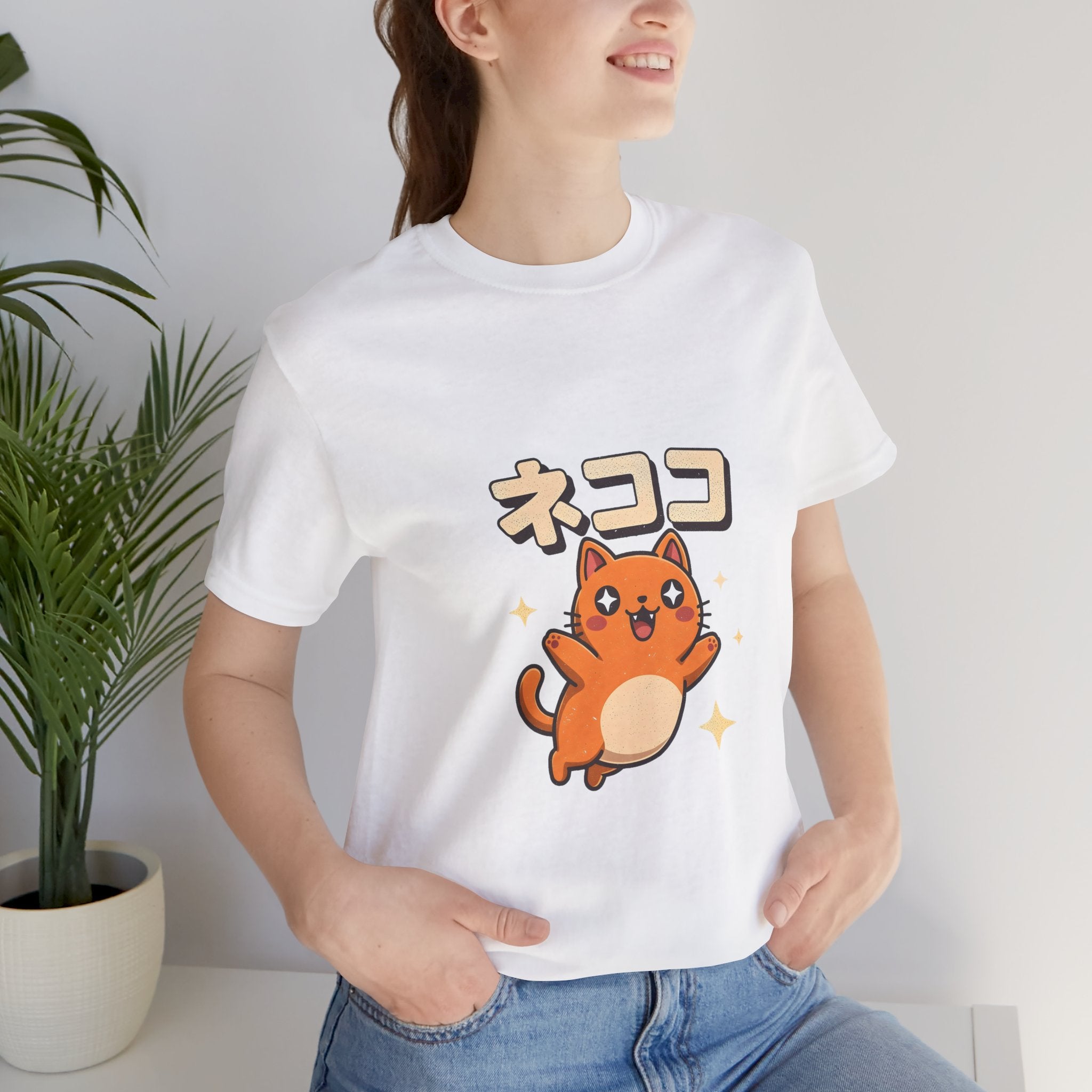 Cute Kawaii Cat Tee — "ネココ" Japanese Cat Graphic T-Shirt