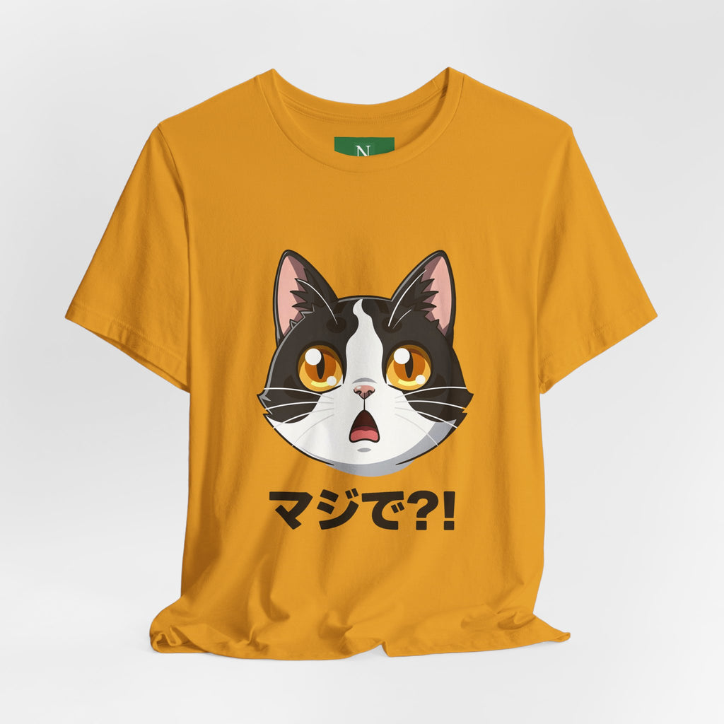 Cat Shock Face Graphic Tee — マジで?! Cute Anime Cat T-Shirt