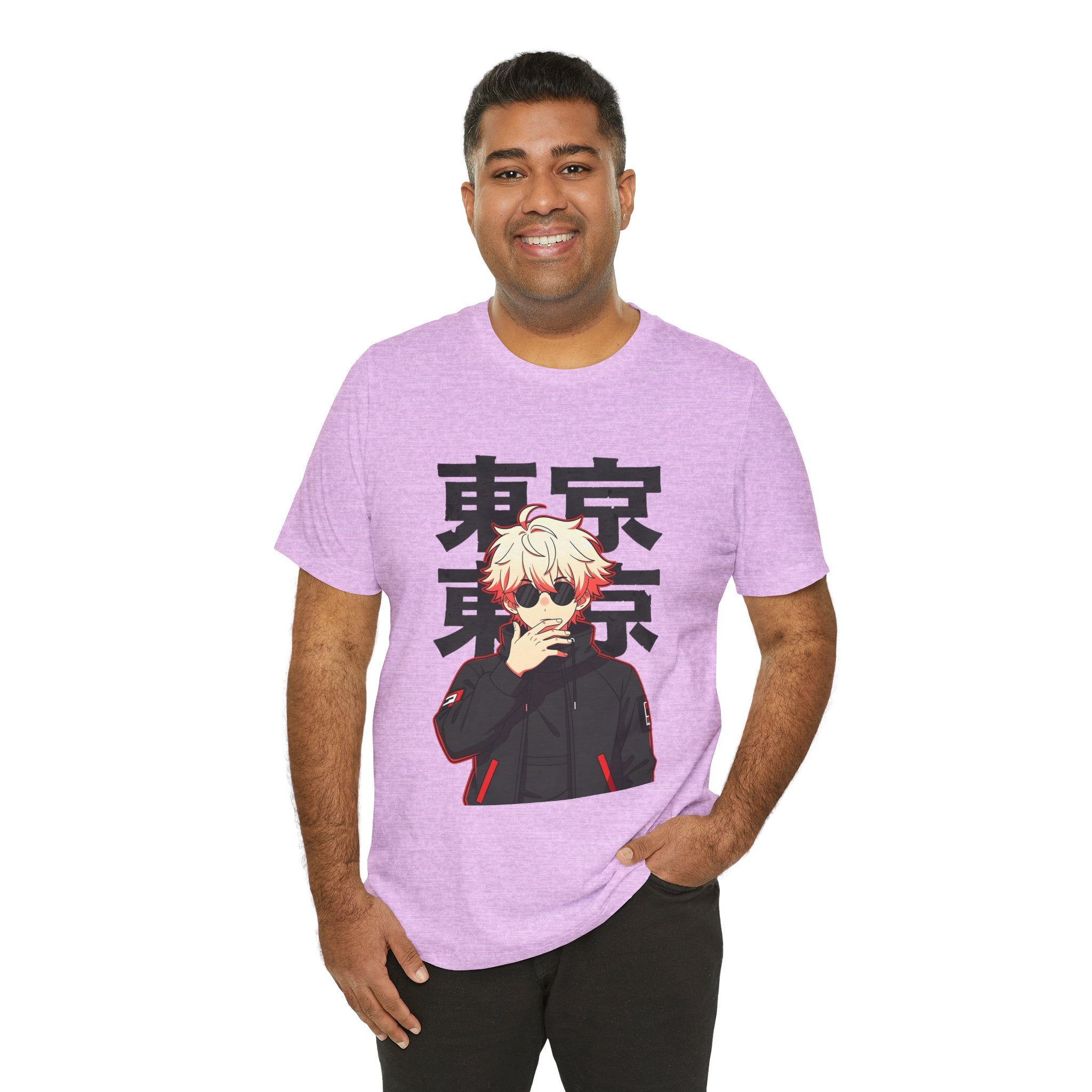 Tokyo Anime Graphic Tee — Blond Character with Kanji "東京"