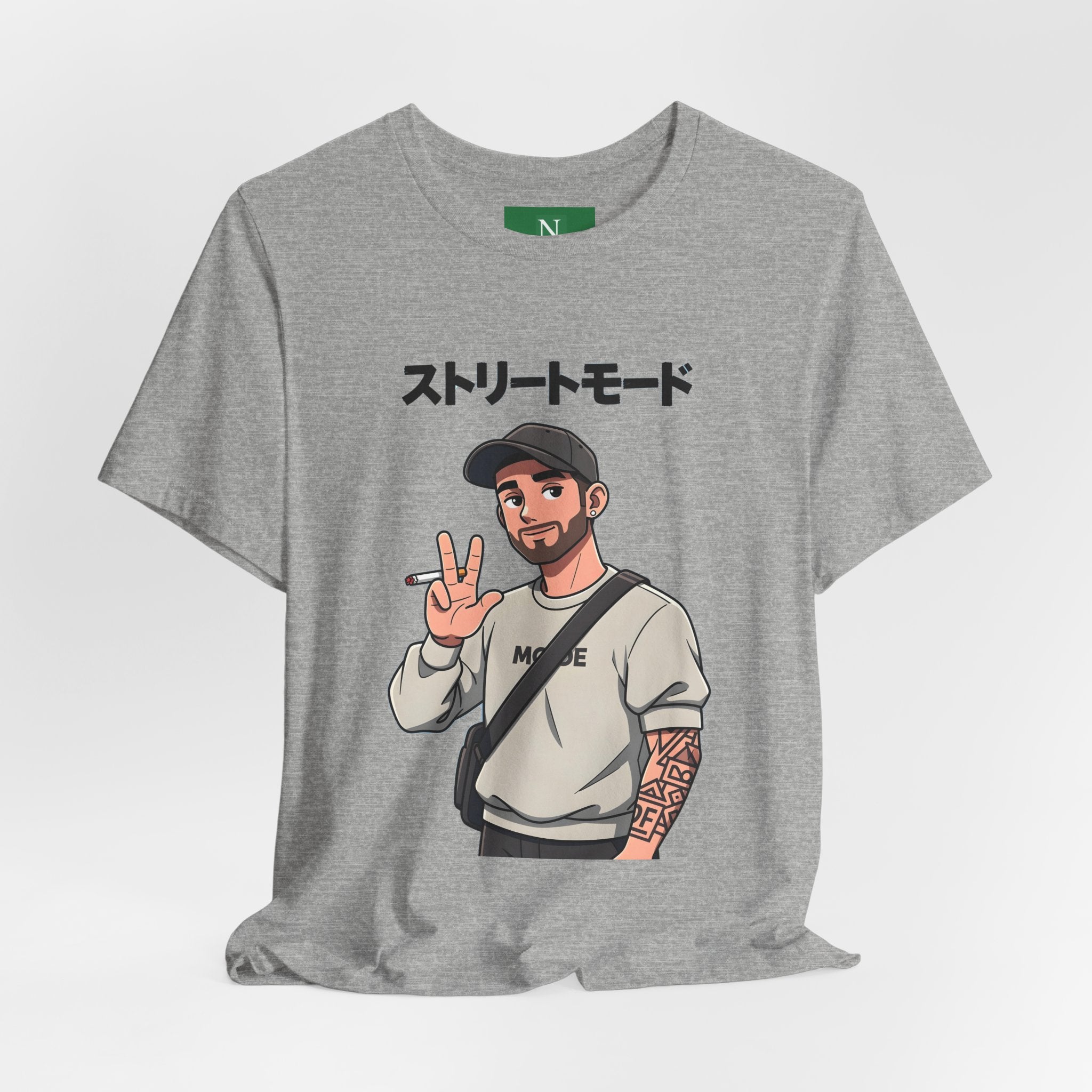 Street Mode Graphic Tee — Japanese Text Casual Urban T-Shirt