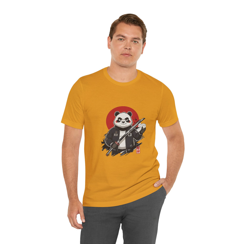 Samurai Panda T-Shirt — Cute Warrior Graphic Tee with Red Sun