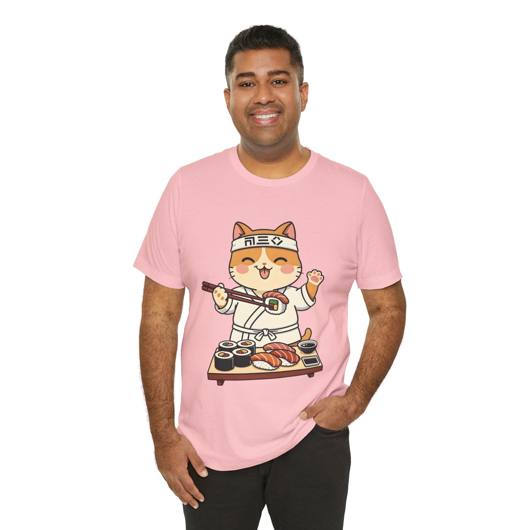 Sushi Chef Cat T‑Shirt — Cute Kawaii Cat Making Sushi Graphic Tee