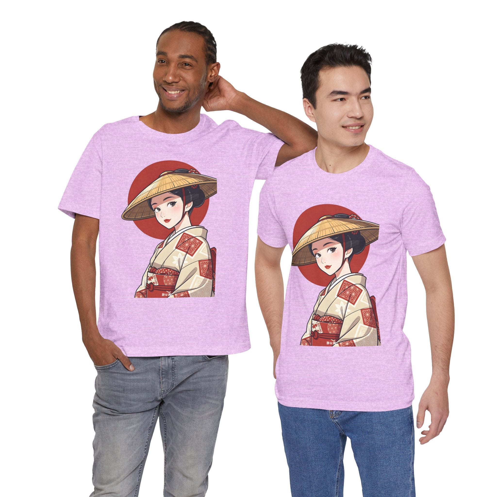 Geisha Illustration Tee — Vintage Kimono Anime T‑Shirt