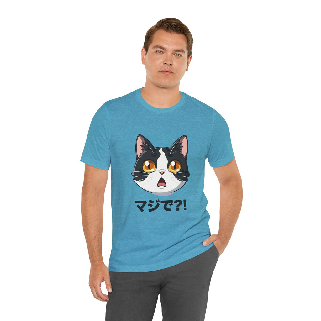 Cat Shock Face Graphic Tee — マジで?! Cute Anime Cat T-Shirt
