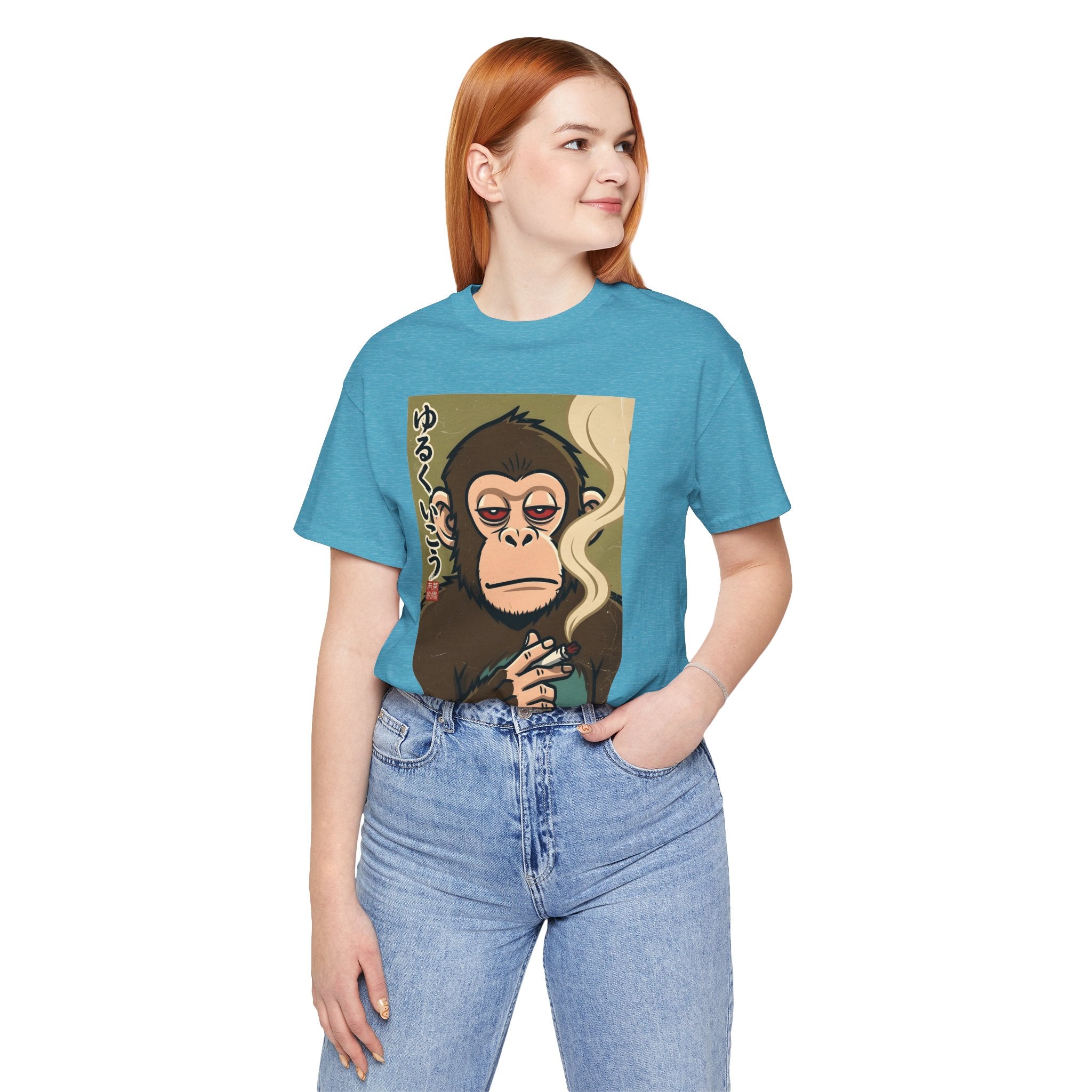 Smoking Monkey Graphic Tee — Japanese Retro Ape Illustration T-Shirt