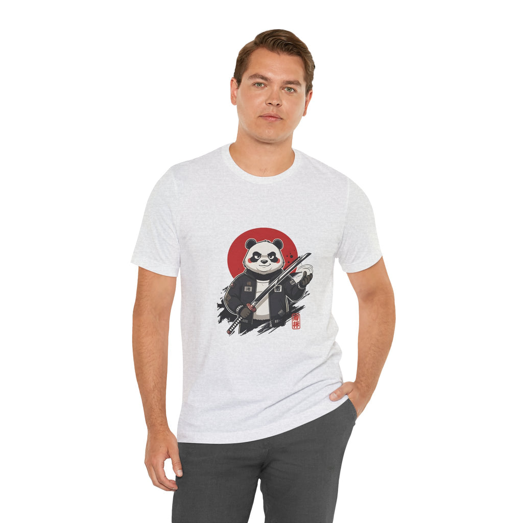Samurai Panda T-Shirt — Cute Warrior Graphic Tee with Red Sun