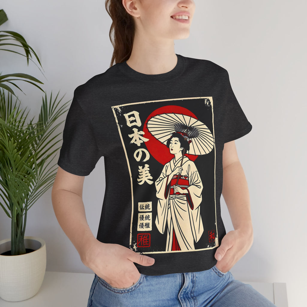 Geisha Umbrella T‑Shirt — Japanese Beauty Vintage Ukiyo-e Tee