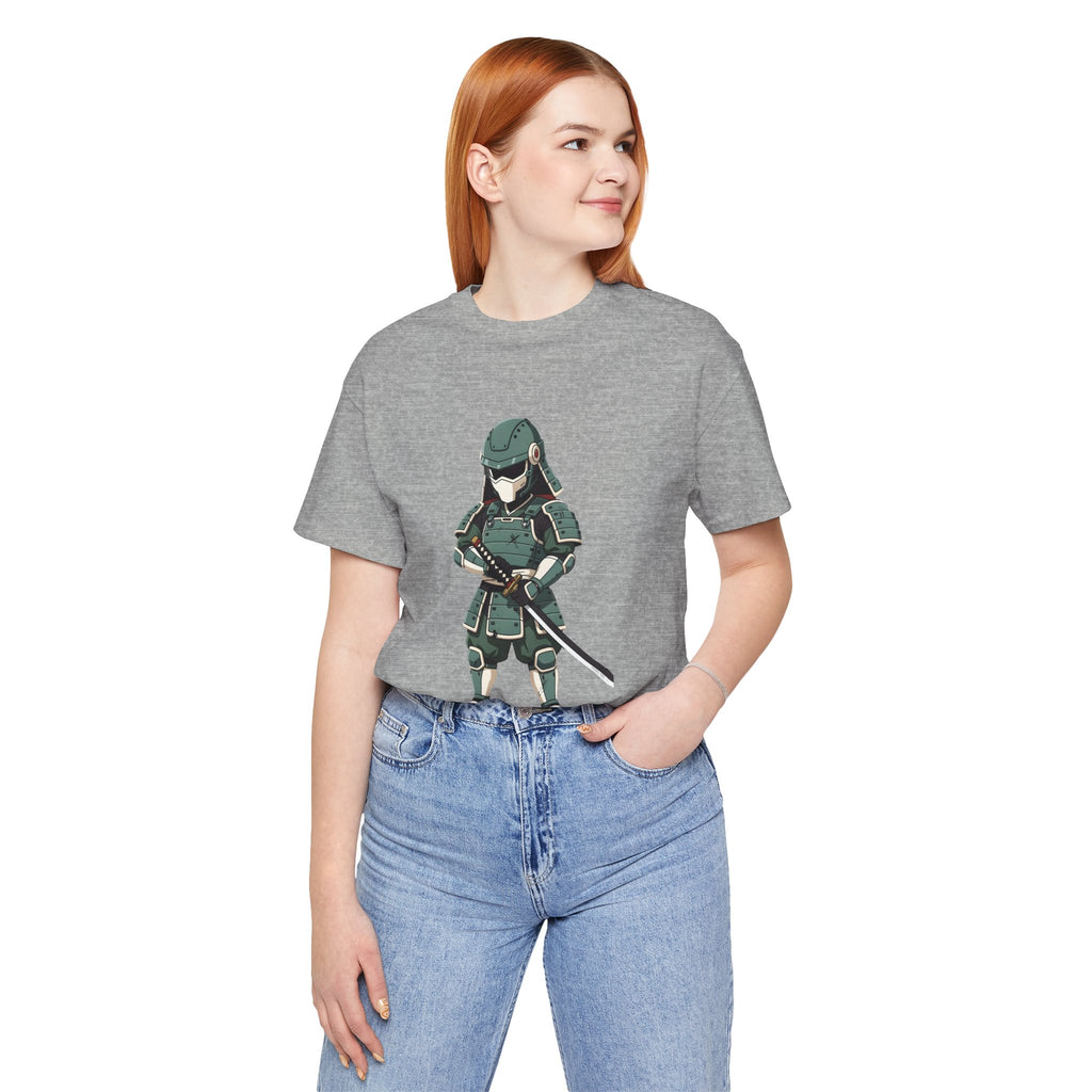 Samurai Cat T-Shirt – Cute Armored Kitty with Katana Graphic