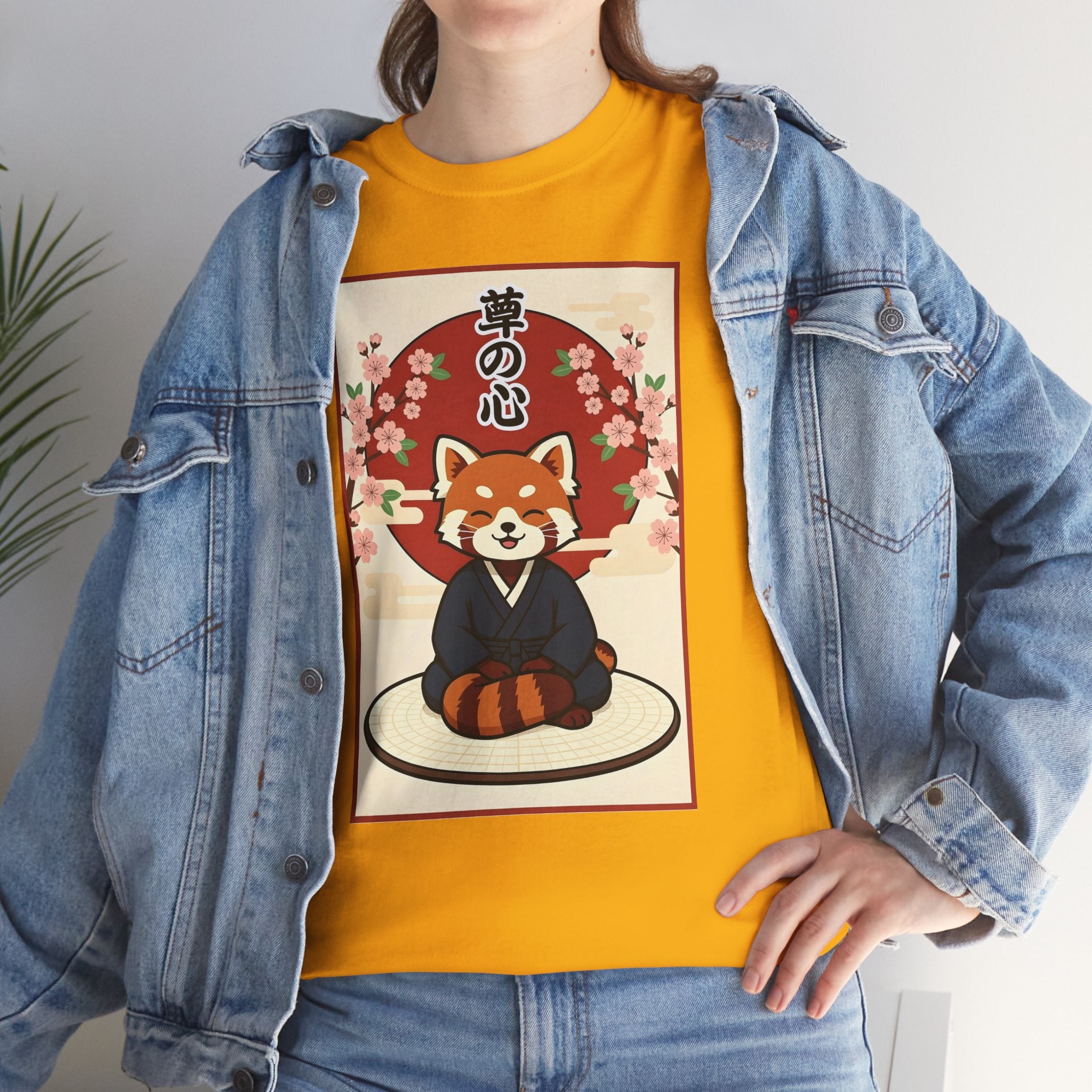 Red Panda Zen T-Shirt — Cute Japanese-Inspired Meditation Design