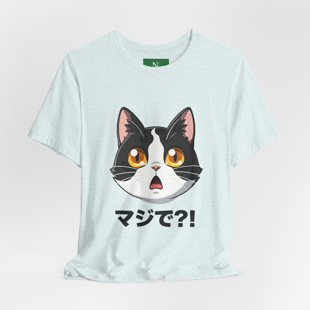 Cat Shock Face Graphic Tee — マジで?! Cute Anime Cat T-Shirt